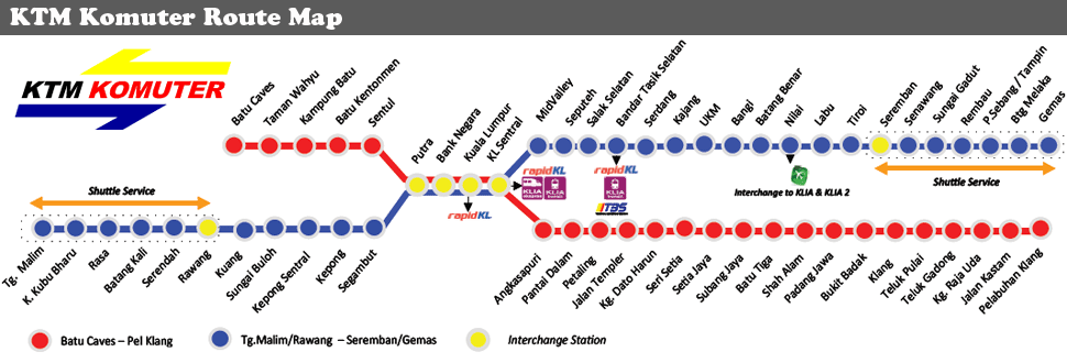 ktm komuter new route map